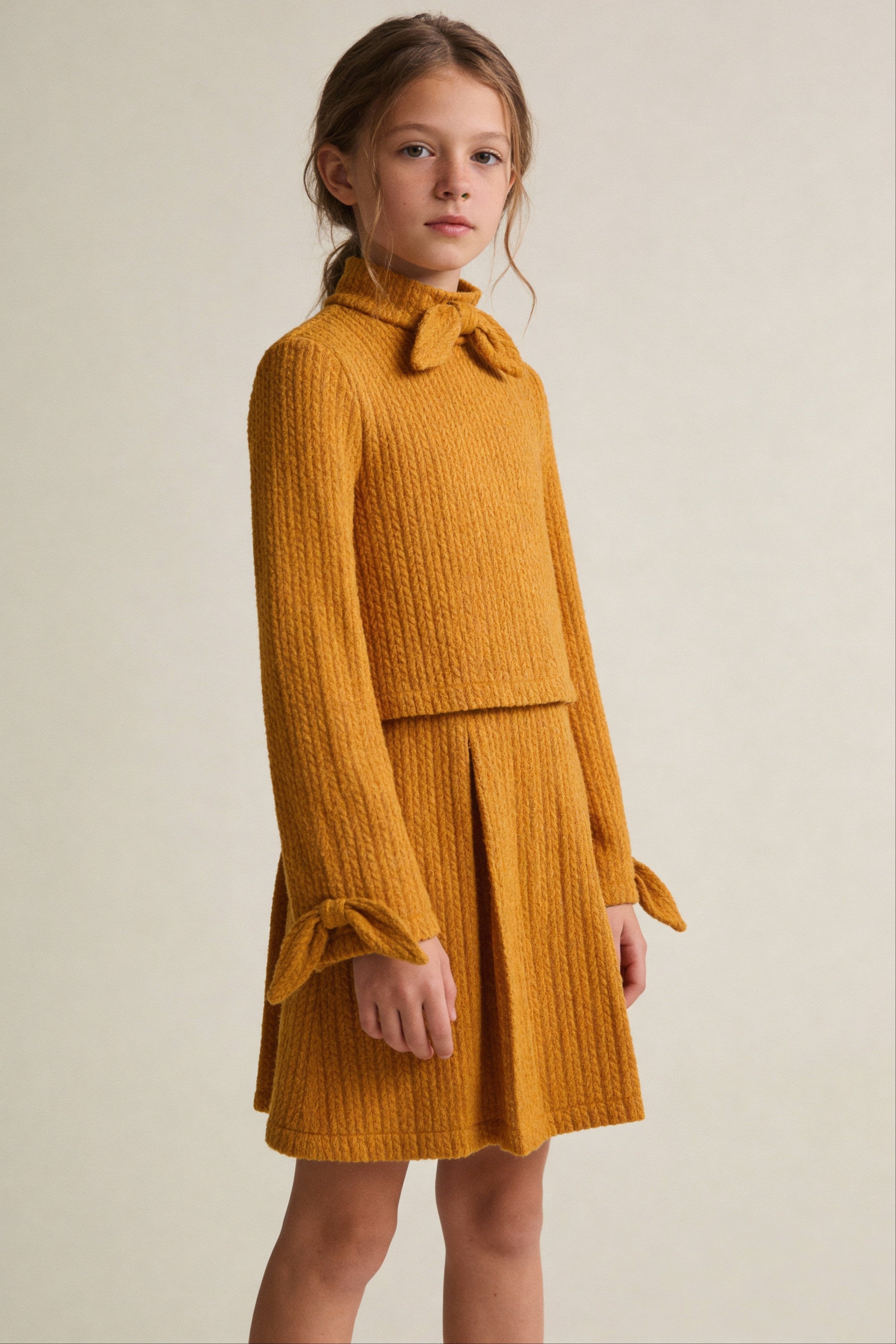 Turuncu Zincir Desenli Kazak