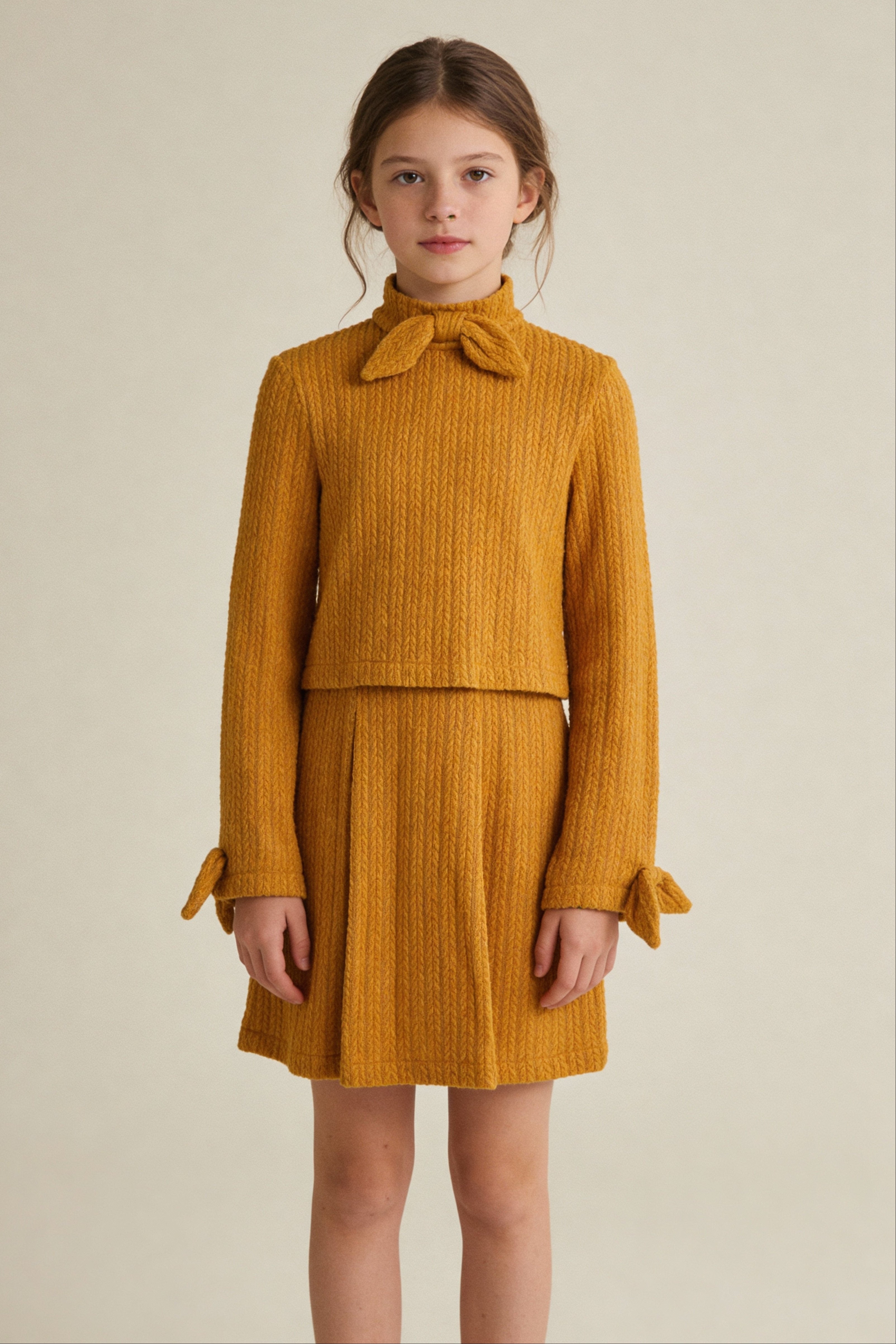 Turuncu Zincir Desenli Kazak