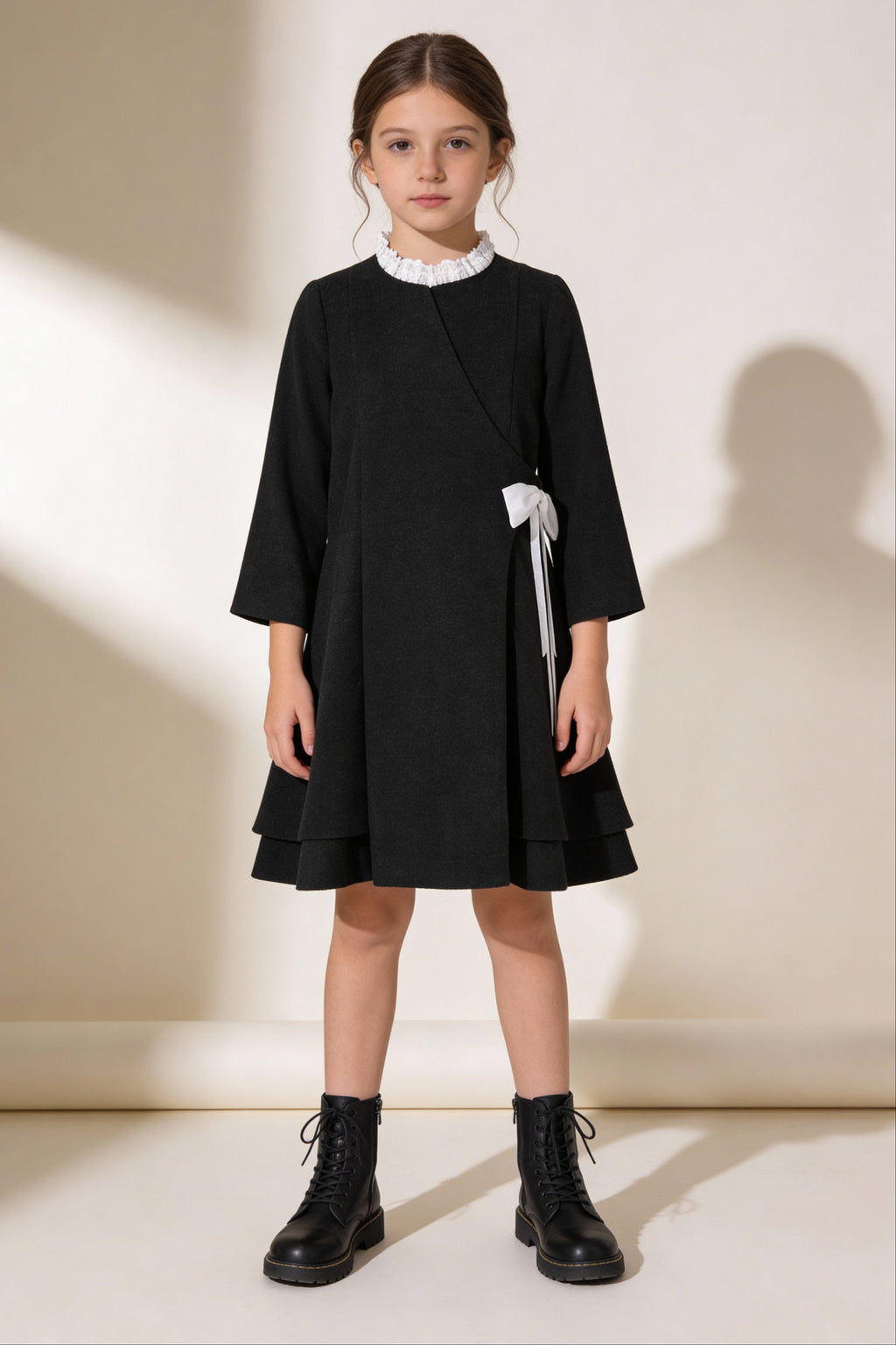 Antrasit Fiyonk Detaylı Elbise