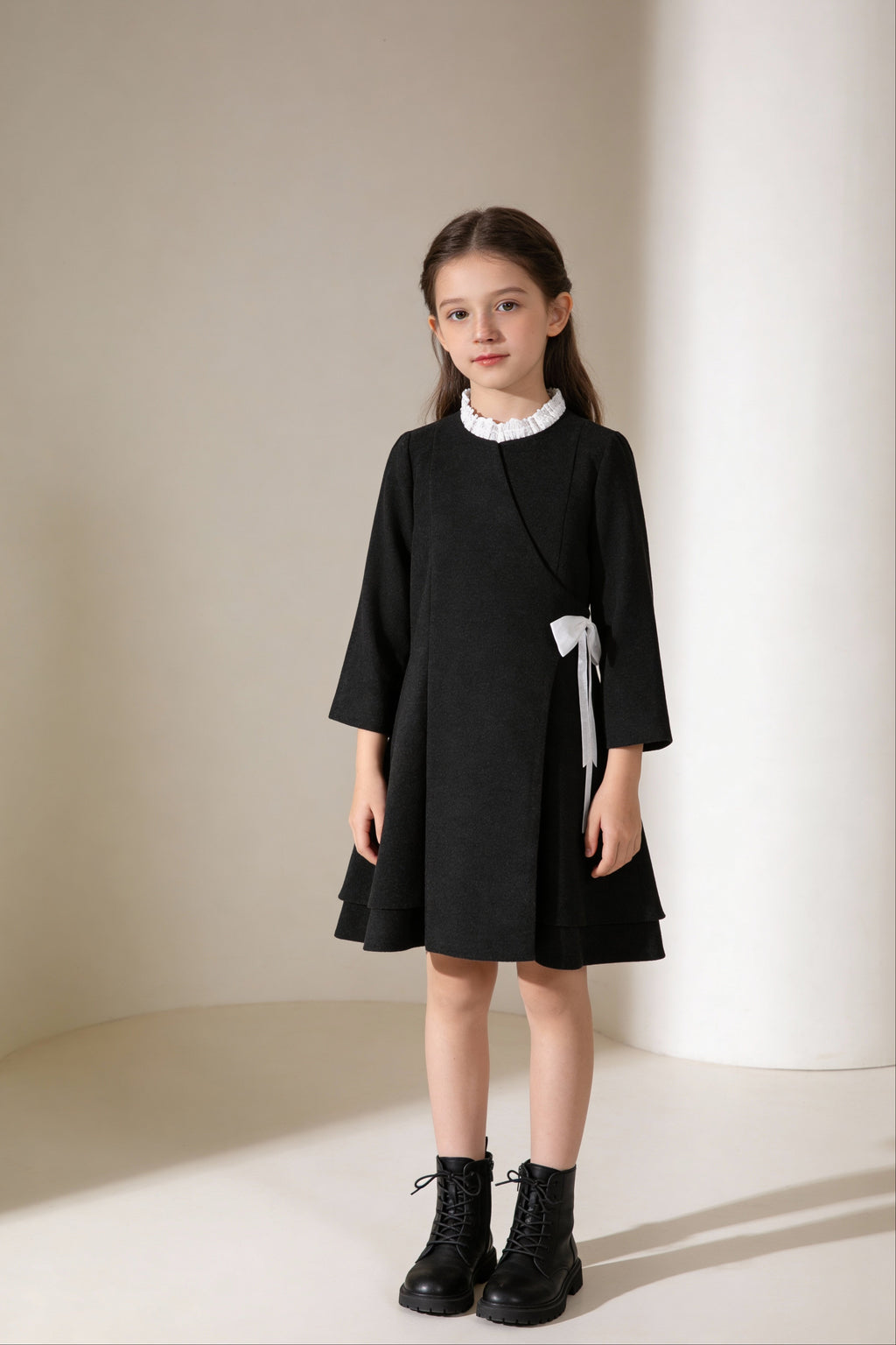 Antrasit Fiyonk Detaylı Elbise