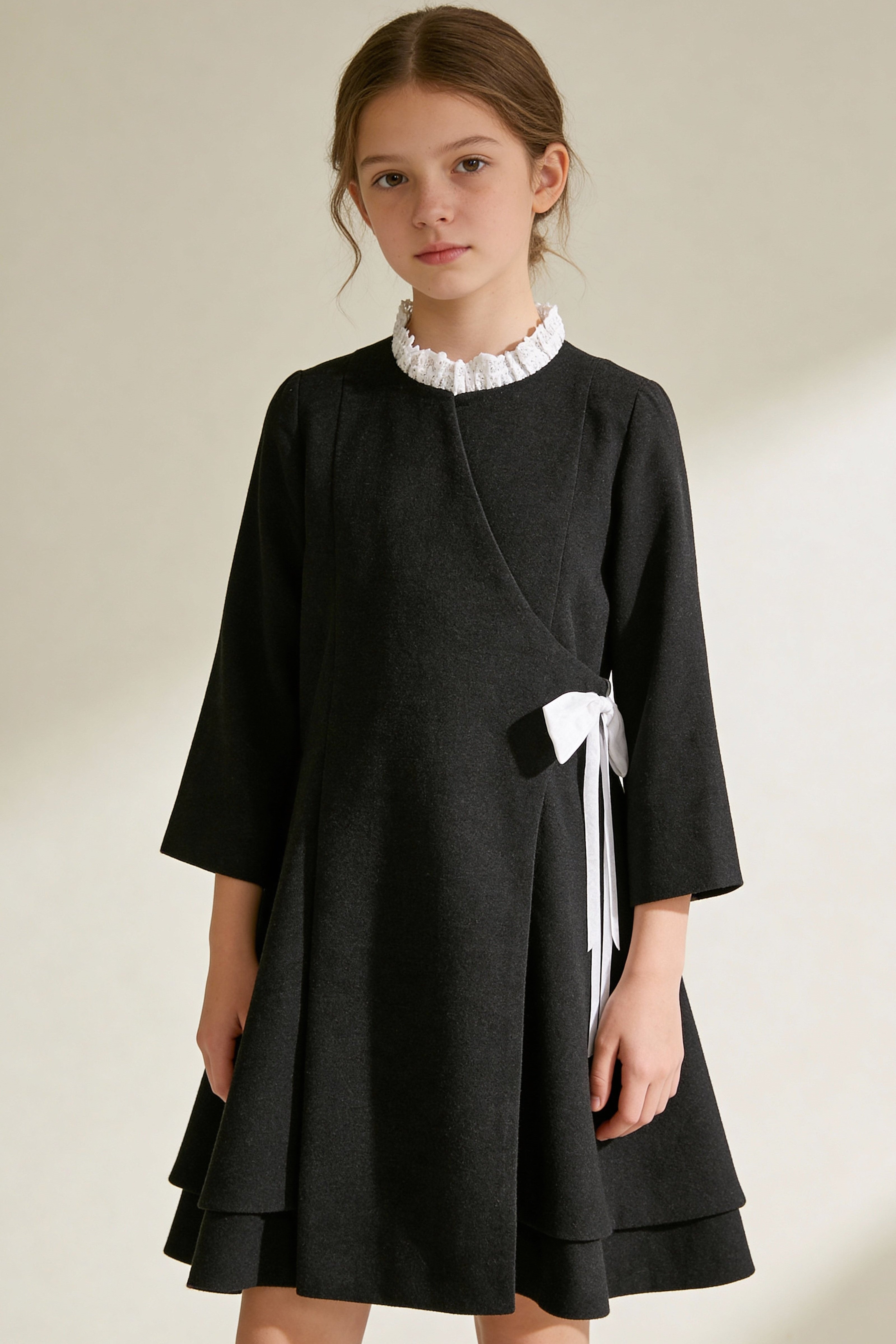 Antrasit Fiyonk Detaylı Elbise