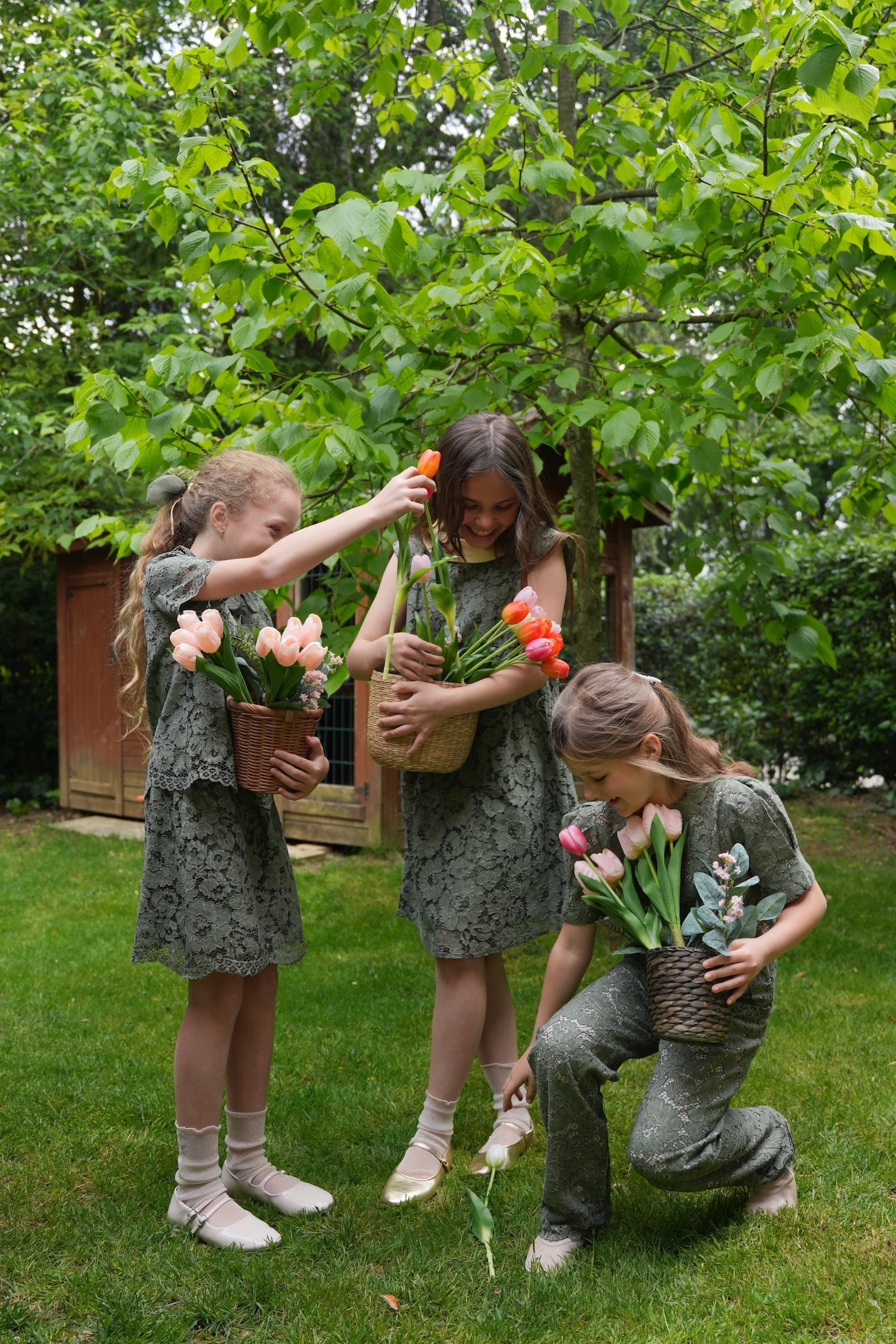 Zeytin Yeşili Dantel Etek