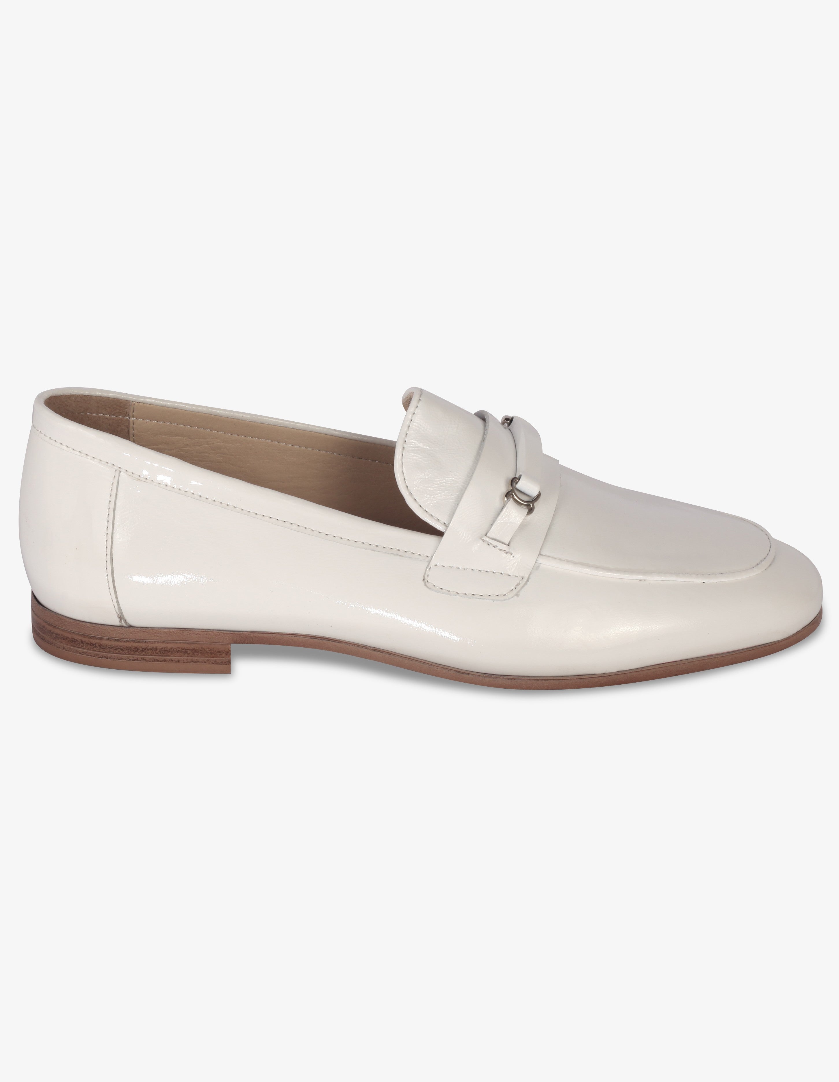 Kırık Beyaz Kırışık Deri Loafer