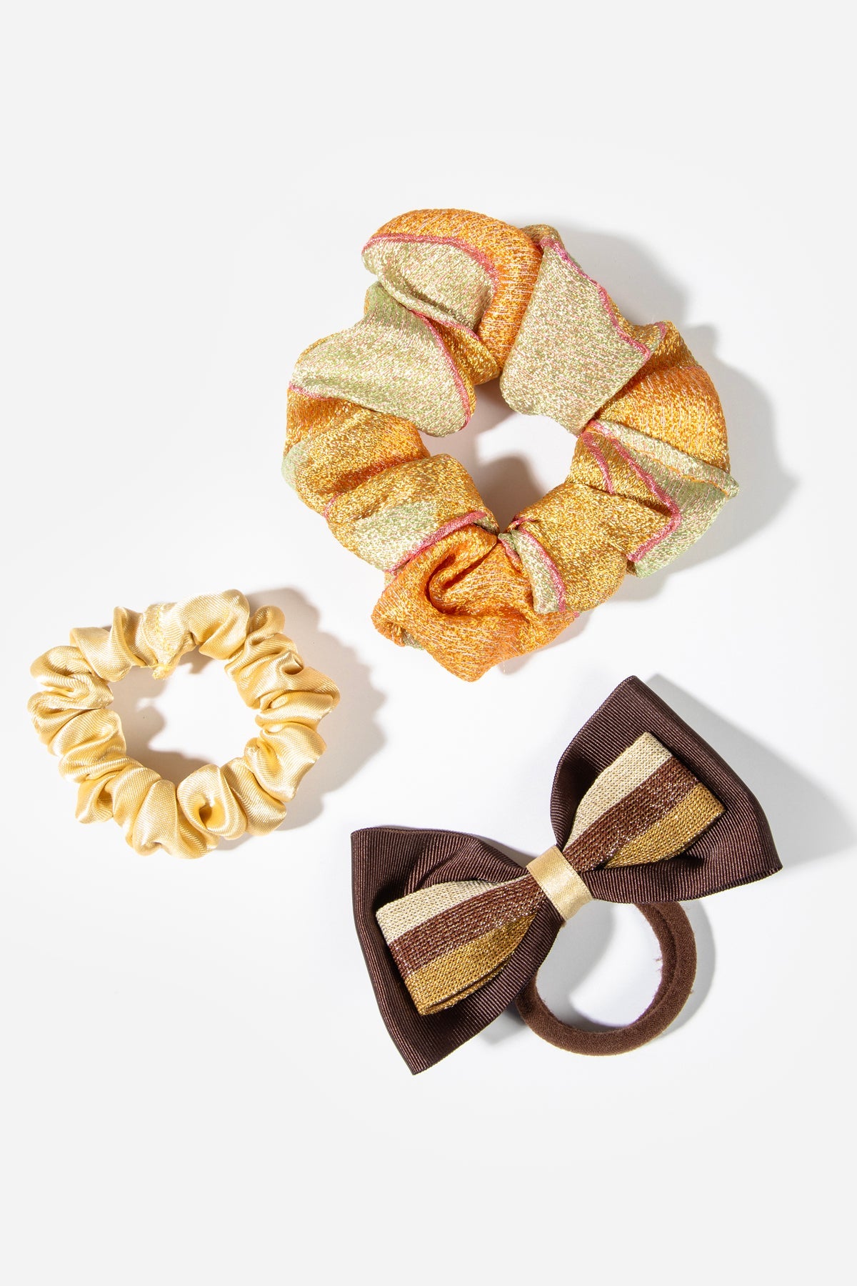 Kahve-Altın Tonlarında 3'lü Saç Tokası