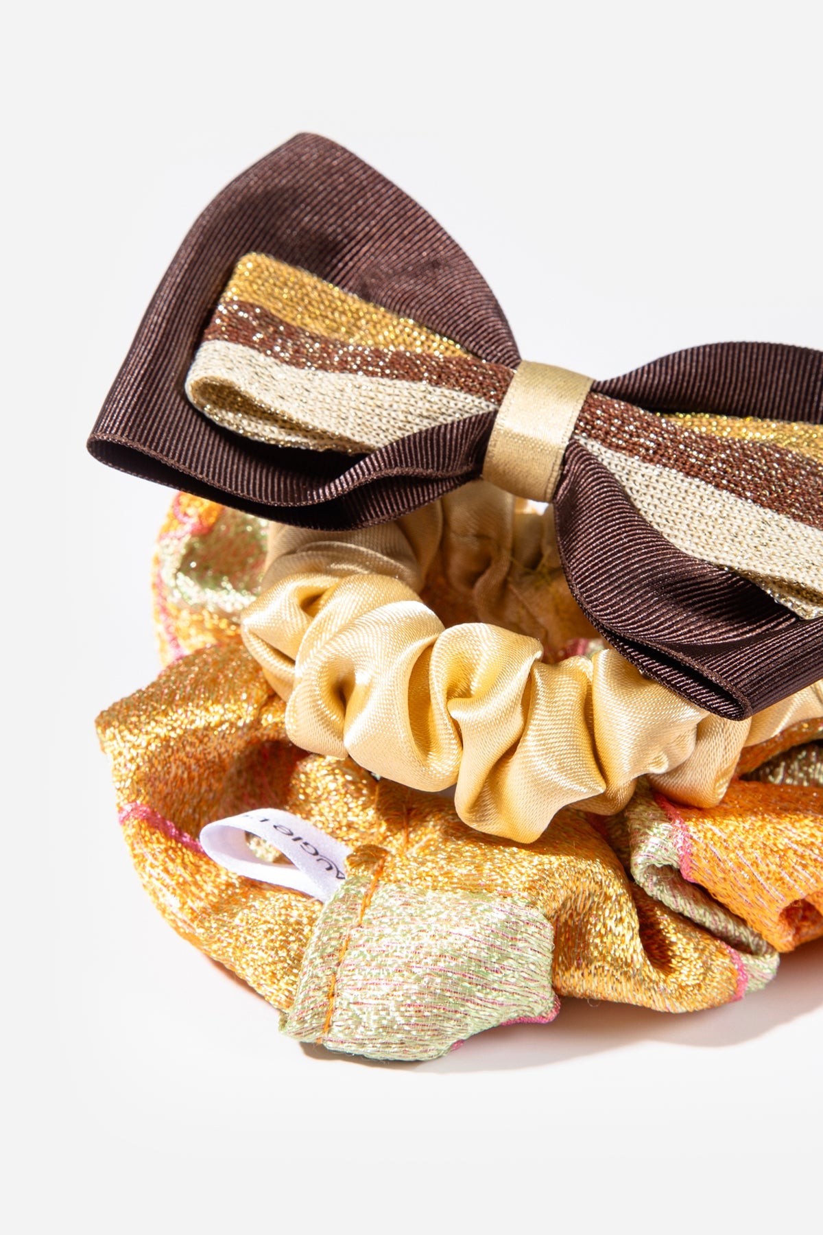 Kahve-Altın Tonlarında 3'lü Saç Tokası