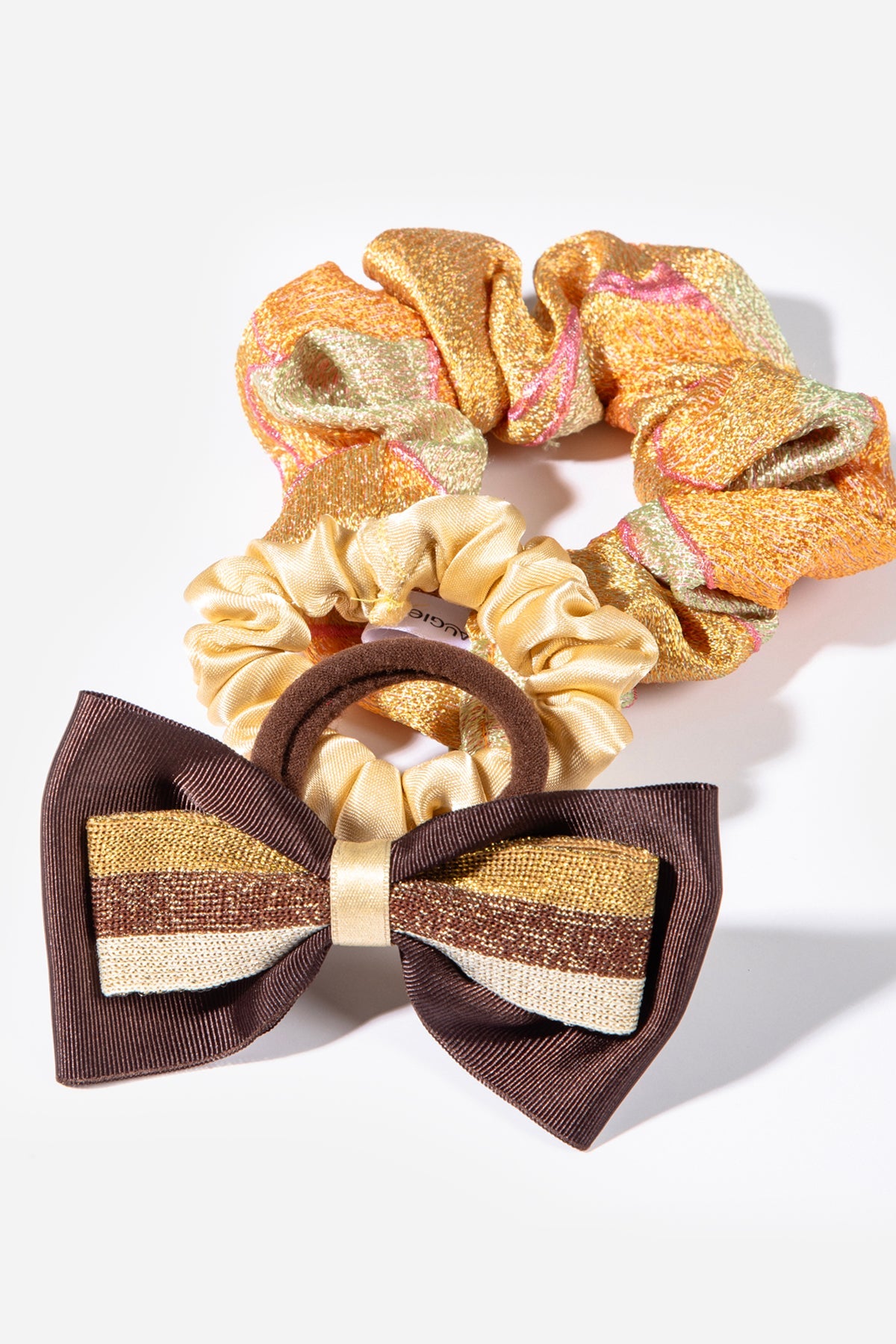 Kahve-Altın Tonlarında 3'lü Saç Tokası