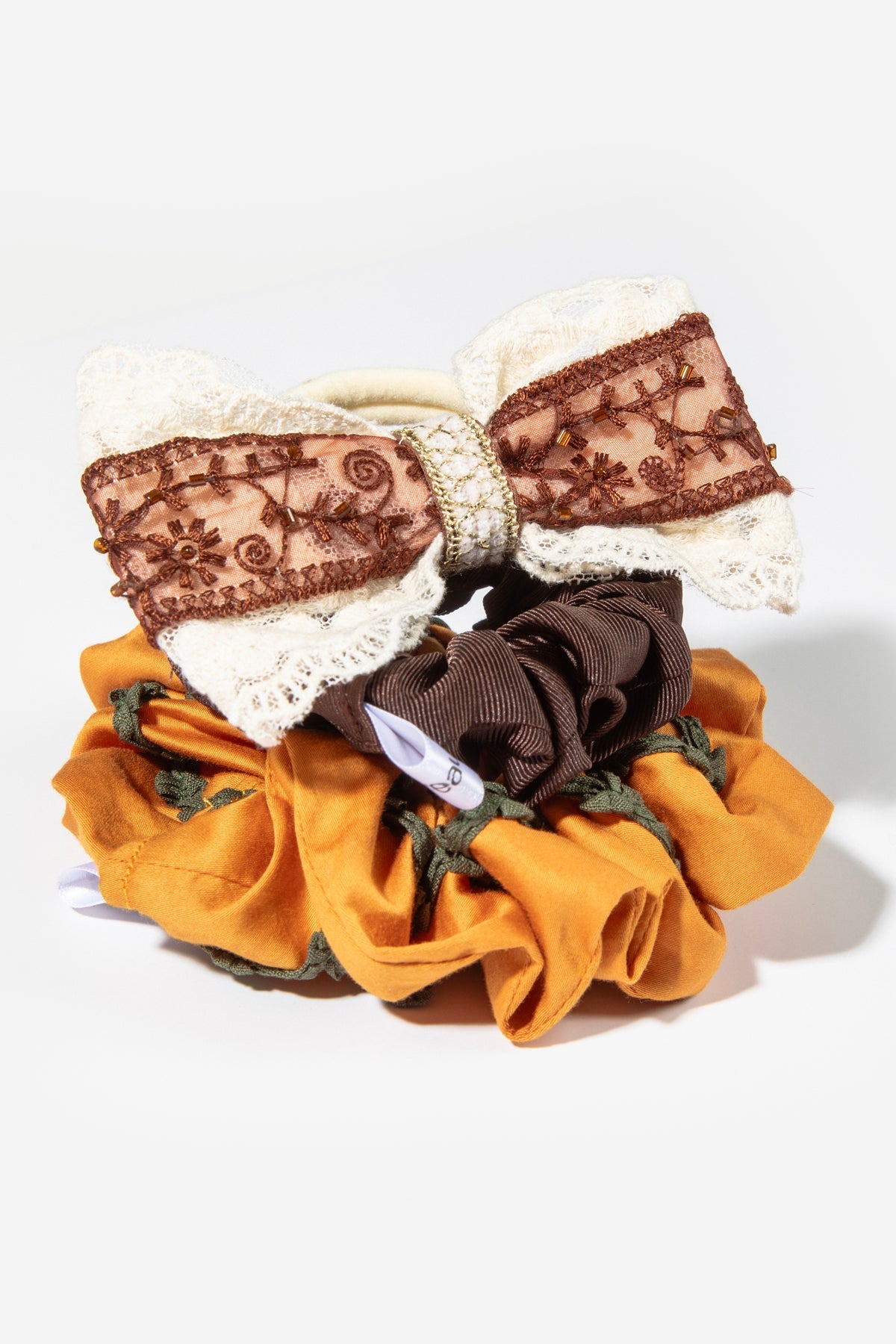 Kahve-Taba Tonlarında 3'lü Saç Tokası