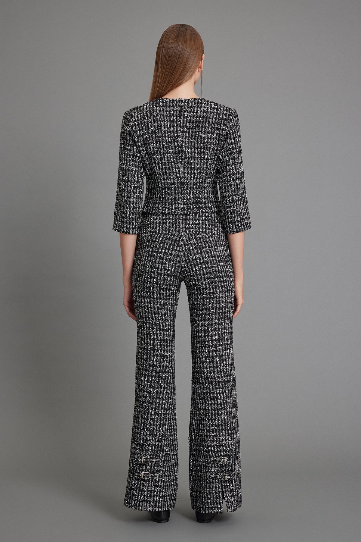 Siyah & Beyaz Kırçıllı Tüvit Üst