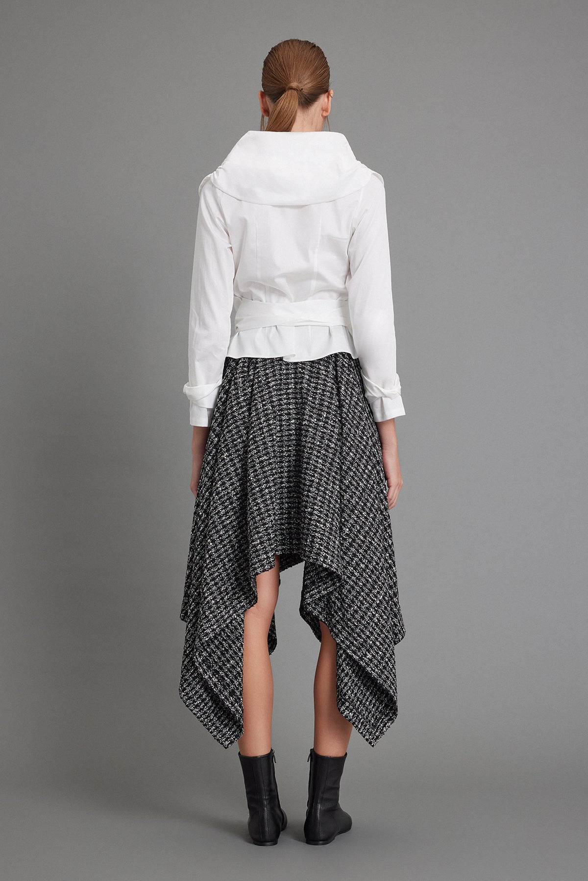 Siyah & Beyaz Kırçıllı Tüvit Etek