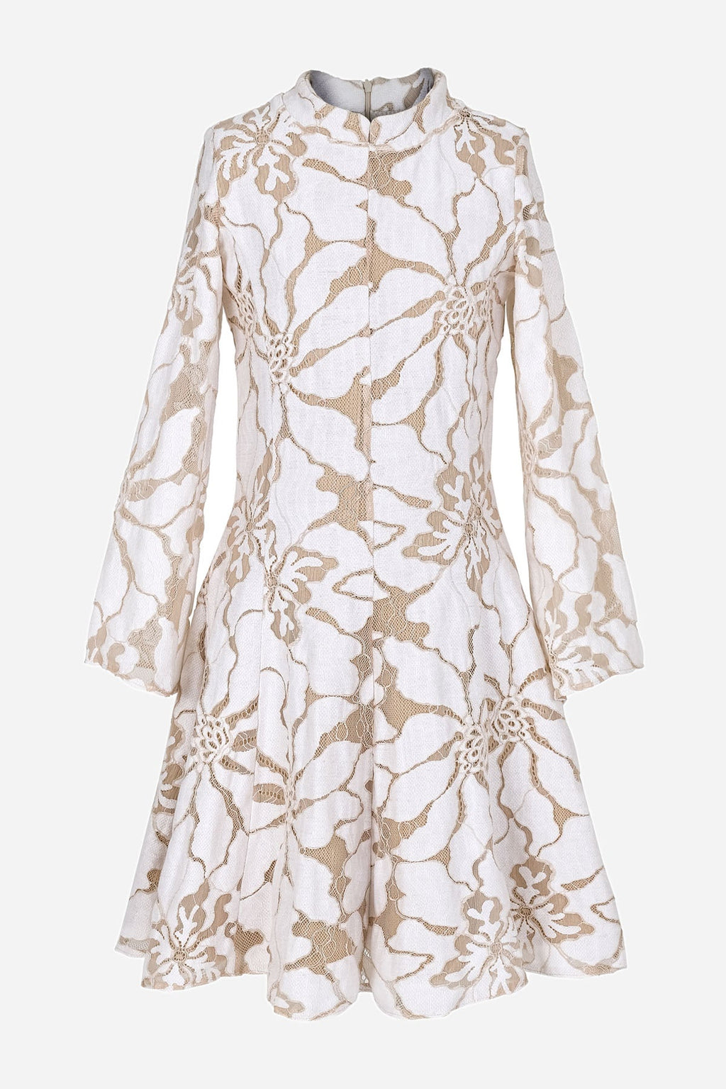 Bej & Krem Dantel Kaplama Elbise