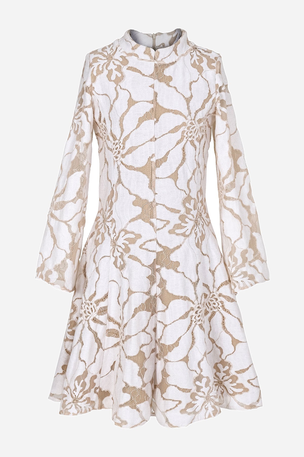 Bej & Krem Dantel Kaplama Elbise