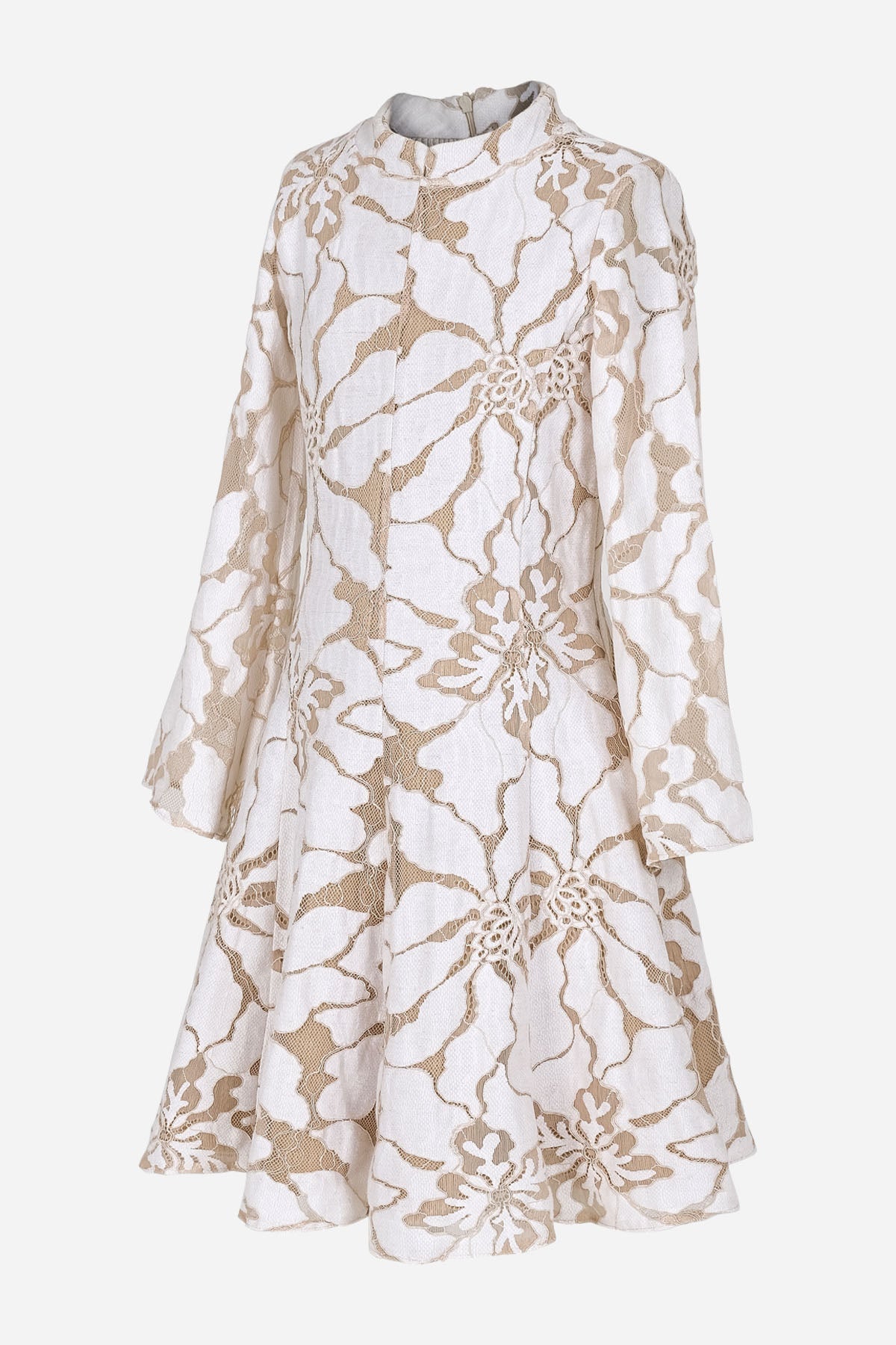 Bej & Krem Dantel Kaplama Elbise
