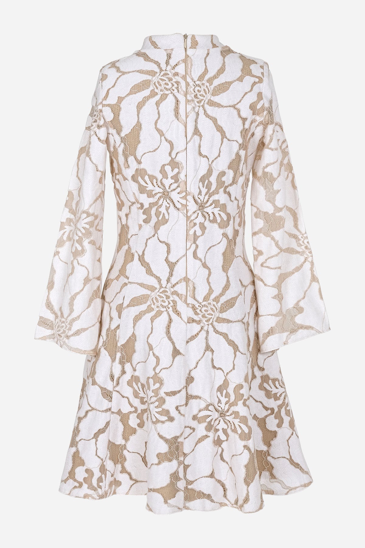Bej & Krem Dantel Kaplama Elbise