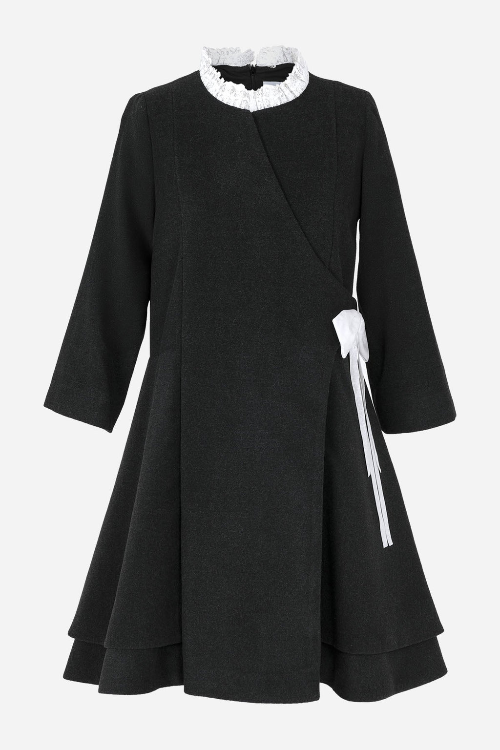 Antrasit Fiyonk Detaylı Elbise