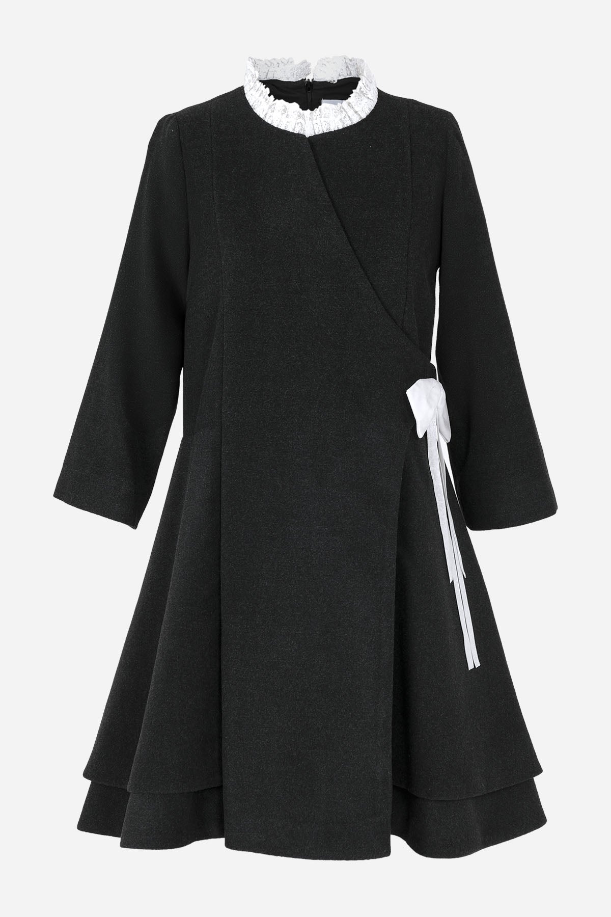 Antrasit Fiyonk Detaylı Elbise