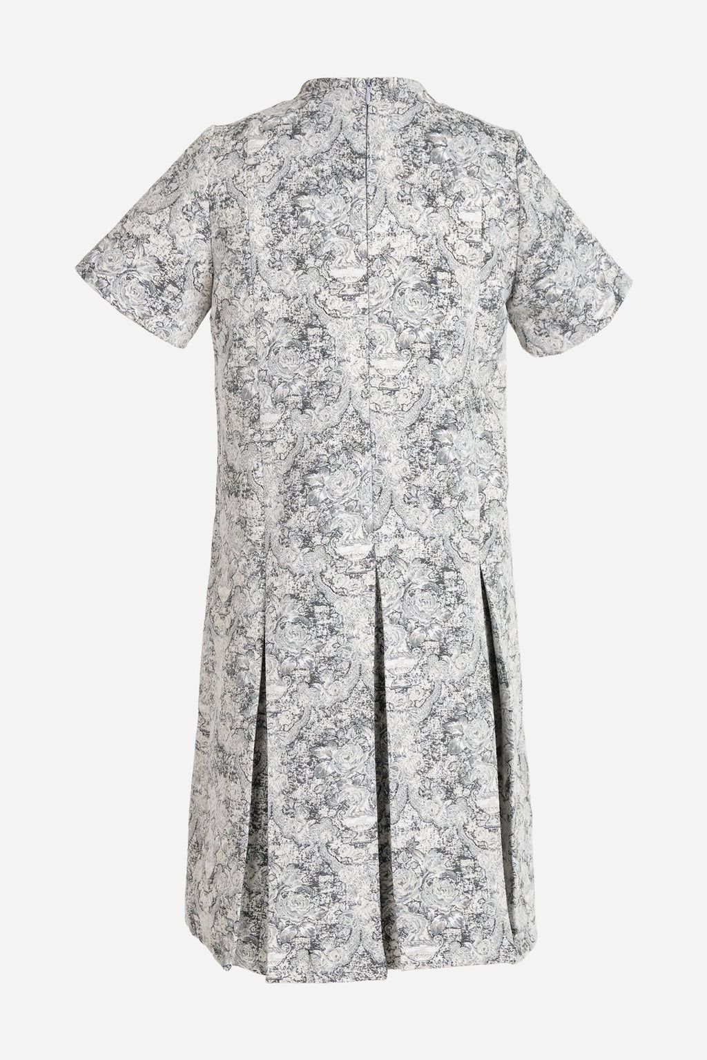 Gri Desenli Jakar Elbise