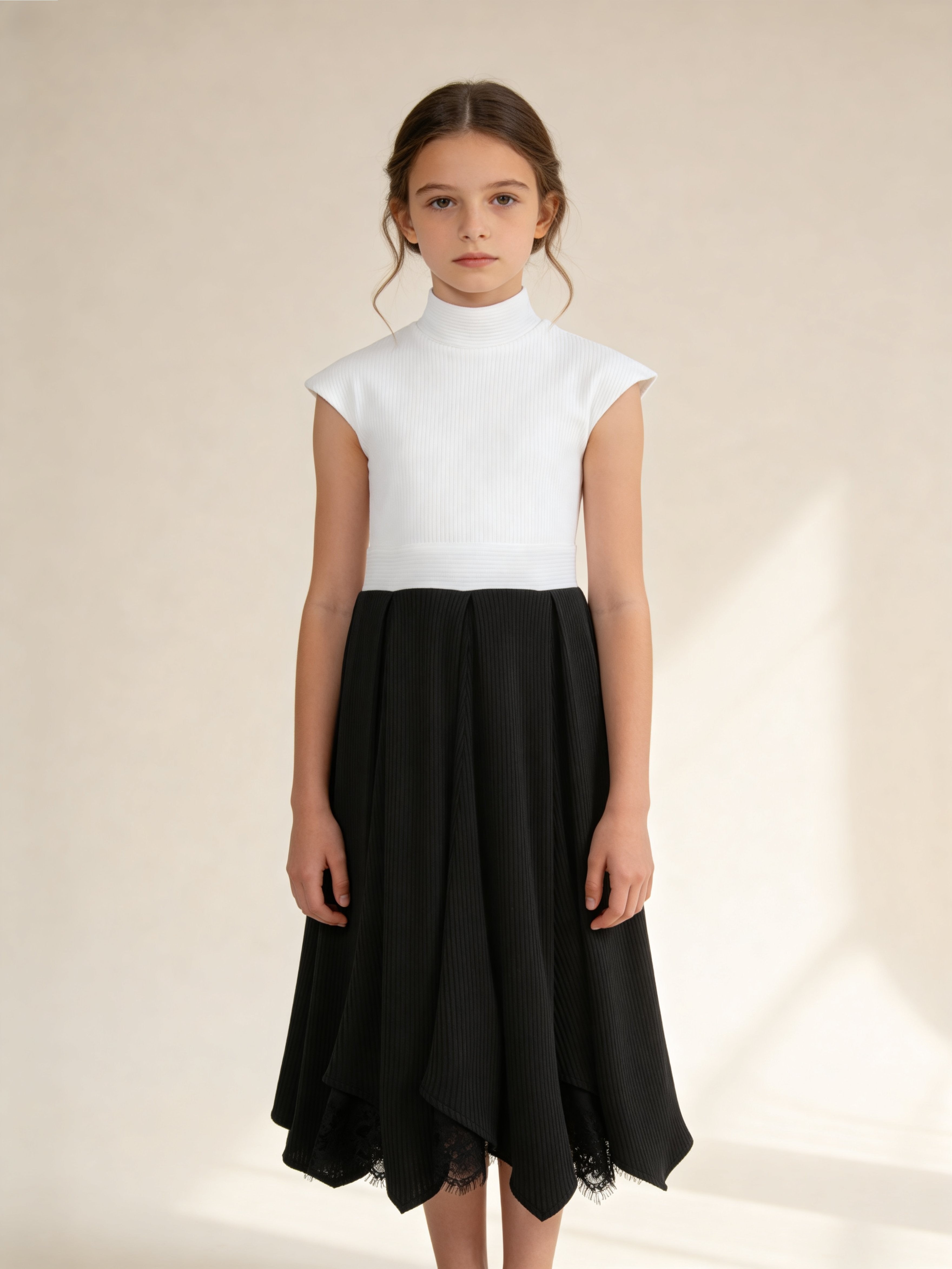 Siyah & Beyaz Örme Elbise