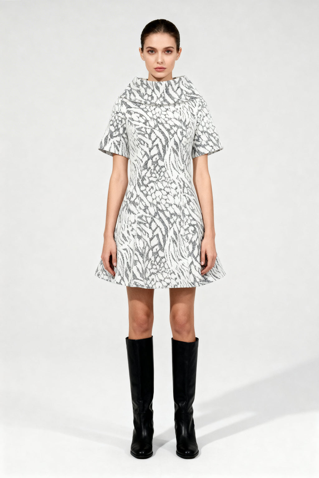 Gri & Beyaz Zebra Elbise