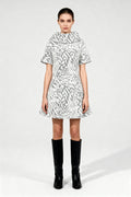 Gri & Beyaz Zebra Elbise